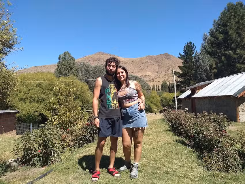 Cabaña pájaros azules