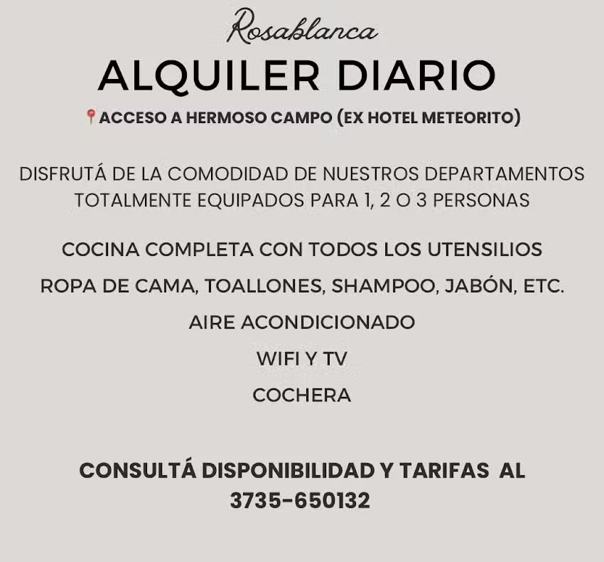 Rosablanca Alquiler Diario